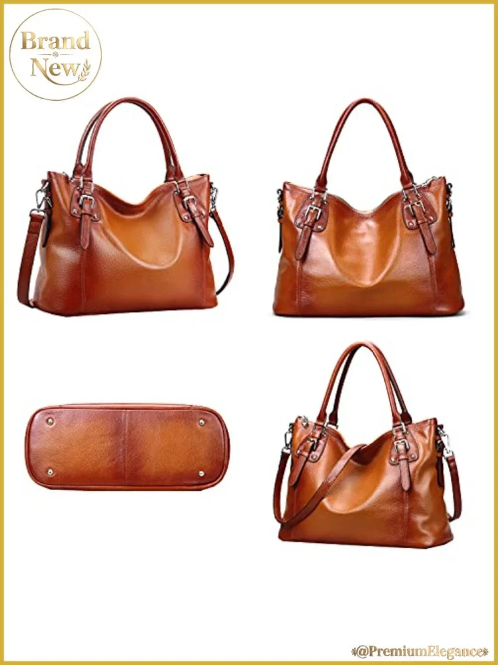 Leather Top Handle Tote Satchel Purse with Shoulder Strap